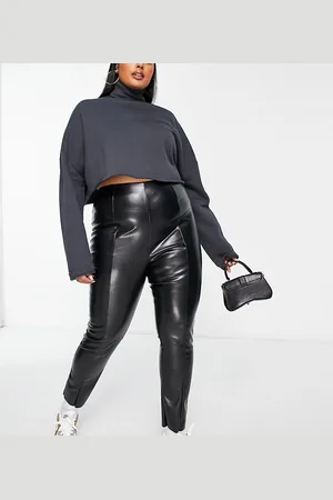 ASOS ASOS DESIGN Curve leather look super skinny trouser in
