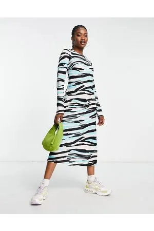 New Look Straight midi dress in zebra pattern