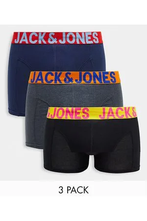 JACK & JONES 3 pack trunks with contrast colour waist band