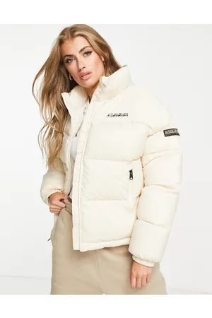 Napapijri Box logo puffer jacket in off