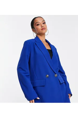 VERO MODA Tailored double breasted suit blazer in colbalt