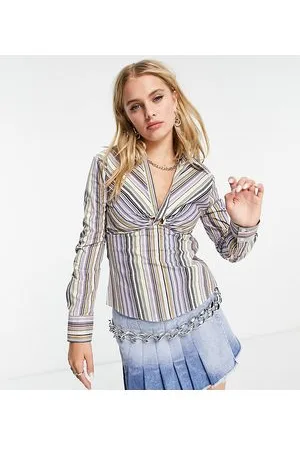 COLLUSION Y2K fitted stripe shirt in