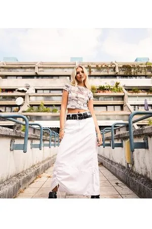 Reclaimed Cargo skirt with ruching and frill in