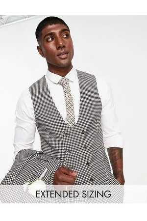 ASOS Super skinny waistcoat in dogstooth