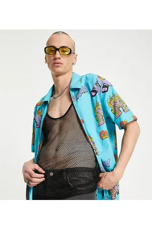 COLLUSION Shirt with double ended zip in print