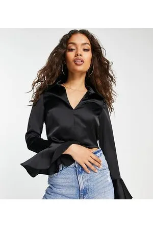 River Island Corset frill cuff shirt in