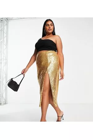 Collective the Label Curve Exclusive midaxi sequin skirt in