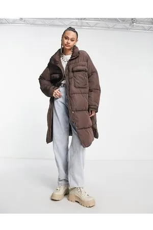Sixth June Oversized maxi puffer jacket with front pockets in