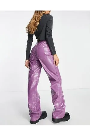 ONLY Faux leather croc print trouser co-ord in patent