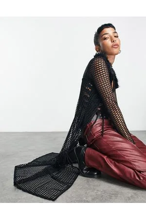 COLLUSION Fur trim maxi cardigan in