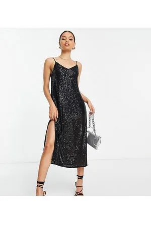 River Island Sequin slip maxi dress in