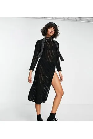 Reclaimed Maxi laddered dress with split in