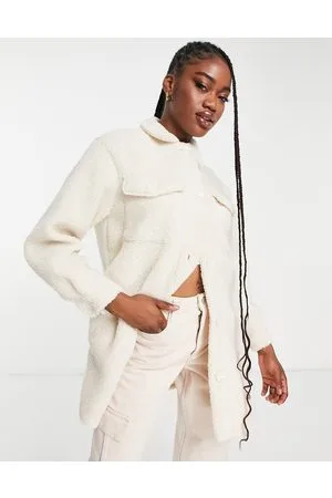 New Look Borg shacket in cream