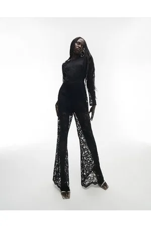 Topshop Lace straight leg jumpsuit in