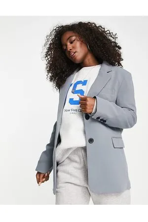 Pull&Bear Oversized masculine blazer in blue