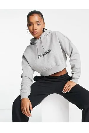 Napapijri Box logo crop hoodie in