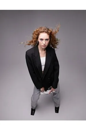 Topshop Oversized double breasted blazer in