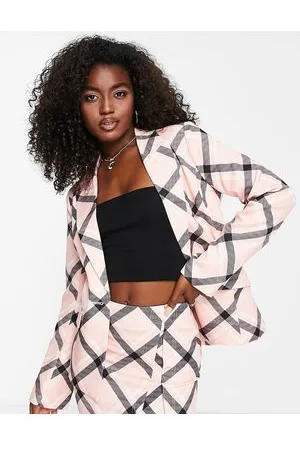 The Frolic Check print blazer co-ord in pale