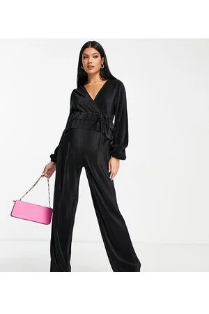 The Frolic Plisse wrap detail jumpsuit in