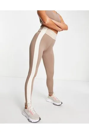 Pink Soda Side panel leggings in taupe