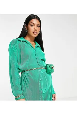 The Frolic Plisse shirt co-ord in jade