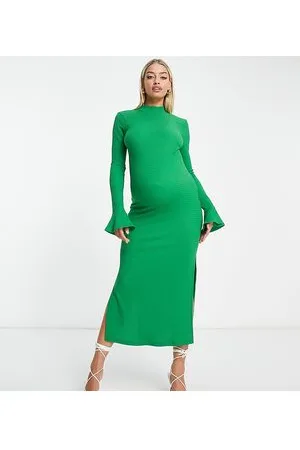 The Frolic Open back textured midaxi dress in