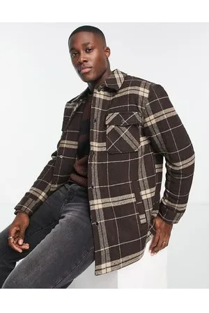 Only & Sons Wool check jacket with quilted lining in