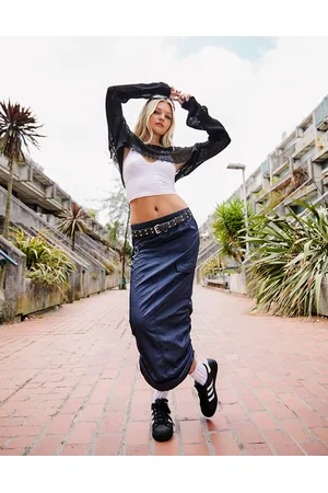 ASOS Cargo midi skirt in navy