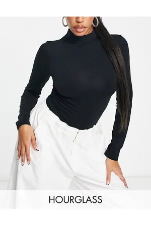 ASOS Hourglass ruched side top with long sleeve in