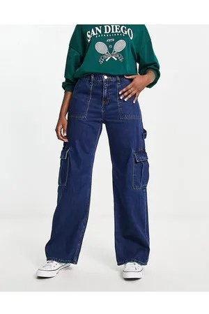 Monki Wide leg cargo jeans in