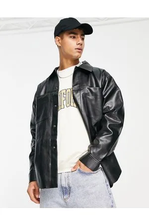 River Island PU overshirt in