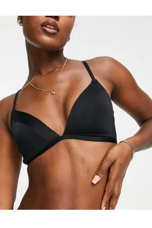 Lindex Mynta matt and shiny lightly padded wirefree plunge bralette in