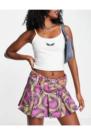 The Ragged Priest Warp check super mini skirt in