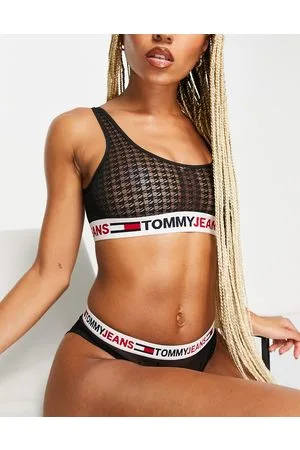 Tommy Hilfiger Tommy Jeans ID nylon blend mesh dogtooth bralette in
