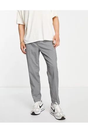 New Look Tapered smart trouser with front pleats in check