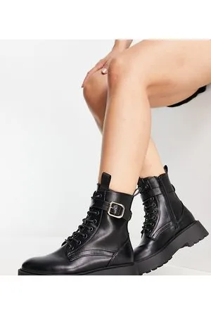 ASOS Wide Fit Alix chunky lace up ankle boots in