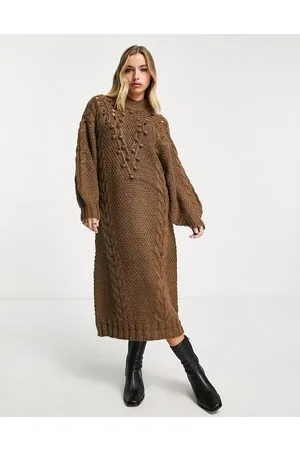 Object Chunky roll neck maxi jumper dress in