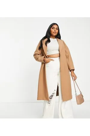 Simply Be Single breasted formal coat in camel