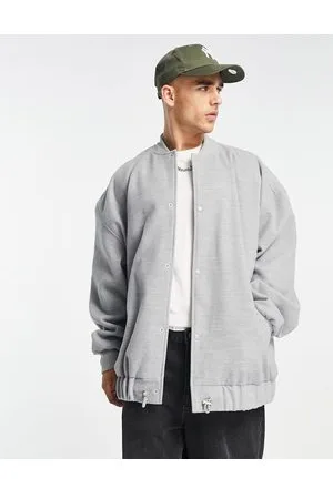 ASOS Oversized wool look bomber jacket in marl