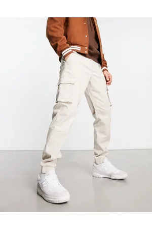 Only & Sons Slim fit cargo trousers with cuffed bottom in sand