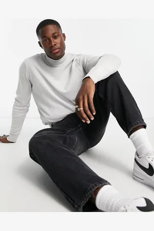 Threadbare Cotton turtleneck jumper in cream