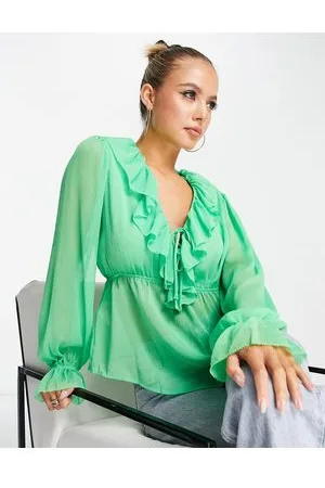 MANGO Ruffle blouse in