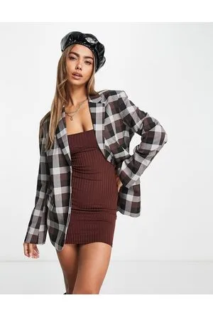 Monki Co-ord blazer in check
