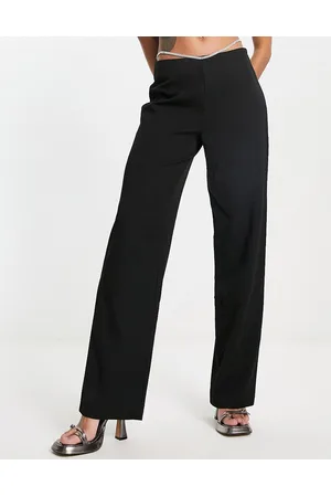 ONLY High waisted diamante belly chain trousers in