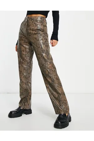 Y.A.S Leather trouser in snake print
