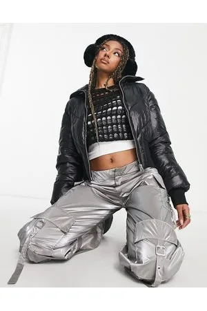 Weekday Wield chevron puffer jacket in
