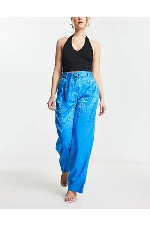 Y.A.S Tailored devore satin co-ord trousers in