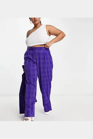 Pieces Pieces Curve tailored trousers co-ord in check