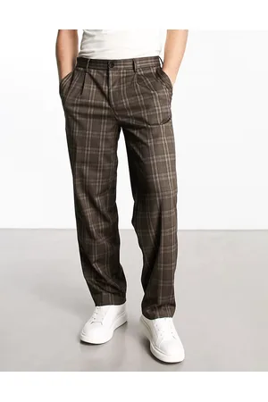 JACK & JONES Intelligence bill wide fit smart trouser in check