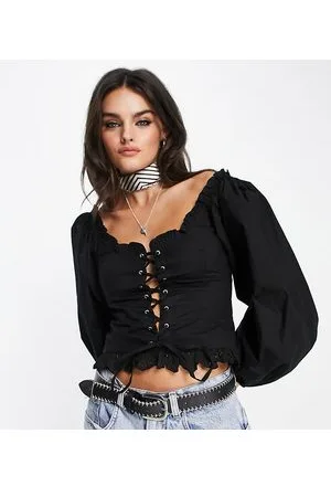 Reclaimed Long sleeve corset blouse in